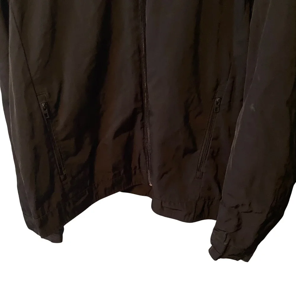 Calvin Klein Hooded Lightweight Jacket Black Zip Front Pockets Men's‎ Size L